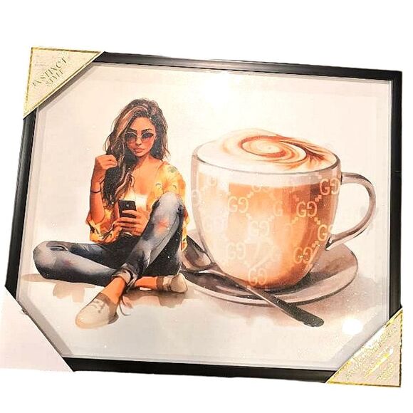 Instinct Style Sipping On Gucci Style Framed Wall Decor - Picture 4 of 7